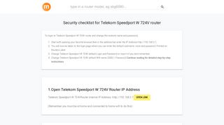 192.168.2.1 - Telekom Speedport W 724V Router login and password