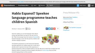 Hablo Espanol? Speekee language programme teaches children ...