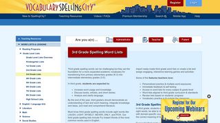 3rd Grade Spelling Words - Third Grade Spelling Lists ... - Spelling City