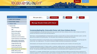Manage Student Data with Clever - Spelling City
