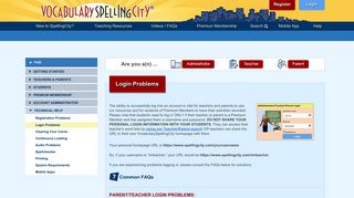 Login Problems - Spelling City