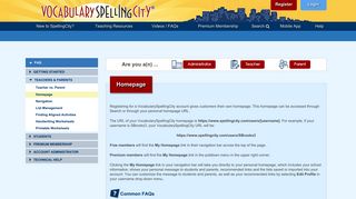 Homepage | VocabularySpellingCity