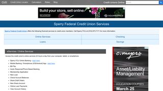 Sperry Federal Credit Union Services: Savings, Checking, Loans