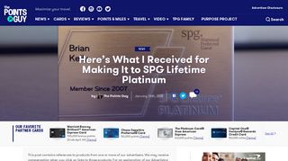 Here's What I Received for Making SPG Lifetime Platinum