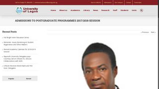 admissions to postgraduate programmes 2017/2018 session - Unilag