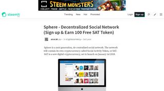 Sphere - Decentralized Social Network (Sign up & Earn 100 Free SAT ...