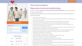 Spice of Life Terms and Conditions - Online Dating Site