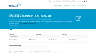 New to GOspicers? Request a GOspicers Login Account. - Spicers ...