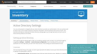 Set Up Active Directory: Inventory - Spiceworks - Spiceworks Community