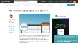 The Spiceworks Cloud Help Desk is now free! - Spiceworks