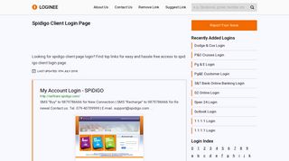Spidigo Client Login Page