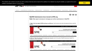 MySPIE Submissions have moved to SPIE.org | SPIE Homepage: SPIE