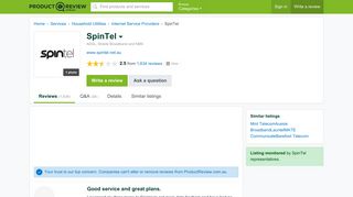SpinTel Reviews - ProductReview.com.au