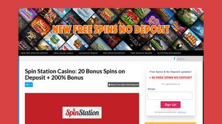 Spin Station Casino: 20 Bonus Spins on Deposit + 200% Bonus - New ...