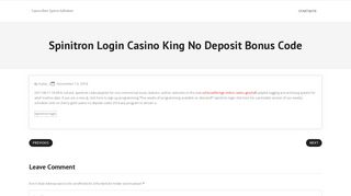 Spinitron login casino king no deposit bonus code