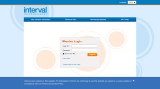 Member Login Page - Interval International