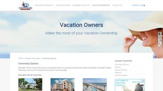 Vacation Ownership Options - Spinnaker Resorts