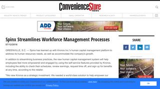 Spinx Streamlines Workforce Management Processes | Convenience ...