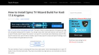 How to Install Spinz TV Wizard Build For Kodi 17.6 Krypton | Tech Prison