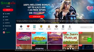 Mobile Casino | £200 Bonus & 25 Free Spins | Spinzwin