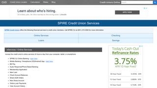 SPIRE Credit Union Services: Savings, Checking, Loans