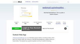 Webmail.spirehealthcare.com website. Outlook Web App.