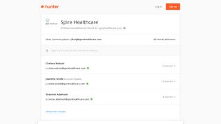 Spire Healthcare - email addresses & email format • Hunter - Hunter.io