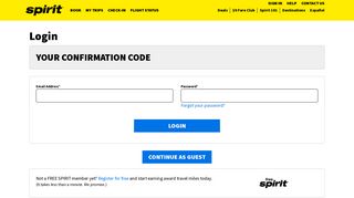 Login - Check-in | Spirit Airlines