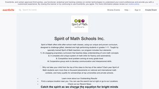 Spirit of Math Schools Inc. Events | Eventbrite