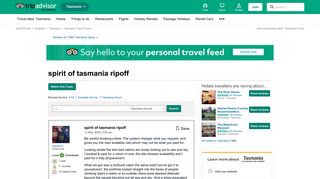 spirit of tasmania ripoff - Tasmania Forum - TripAdvisor