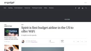 Spirit is first budget airline in the US to offer WiFi - Engadget