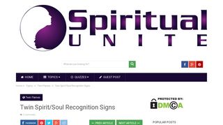 Twin Spirit/Soul Recognition Signs - Spiritual Unite