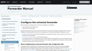 Configure the universal forwarder - Splunk Documentation