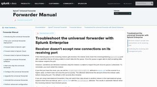 Troubleshoot the universal forwarder with Splunk Enterprise - Splunk ...