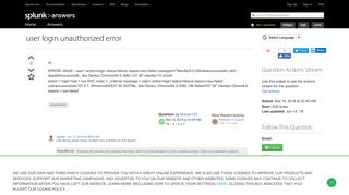 user login unauthorized error - Question | Splunk Answers