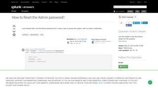 How to Reset the Admin password? - Question | Splunk Answers