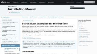 Start Splunk Enterprise for the first time - Splunk Documentation