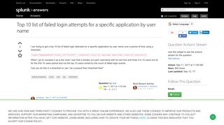 Top 10 list of failed login attempts for a specific application by ...