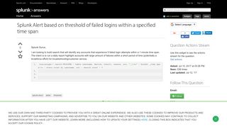 Splunk Alert based on threshold of failed logins within a ...
