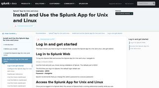 Log in and get started - Splunk Documentation