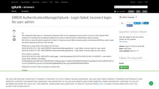 ERROR AuthenticationManagerSplunk - Login failed. Incorrect login ...