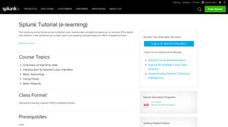 Splunk Tutorial (e-learning) | Splunk