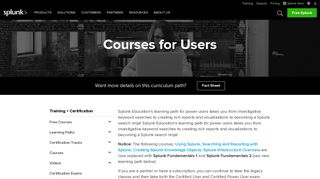 Courses for Users - Splunk