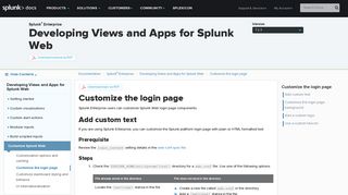 Customize the login page - Splunk Documentation