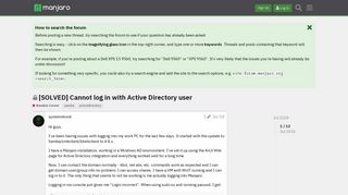 [SOLVED] Cannot log in with Active Directory user - Newbie Corner ...
