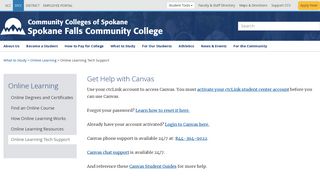 Online Learning Tech Support - Spokane Falls Community College