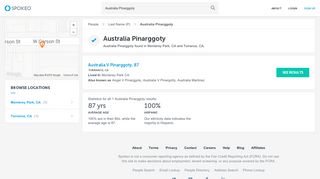 Australia Pinarggoty's Phone Number, Email, Address ... - Spokeo