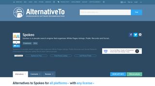 Spokeo Alternatives and Similar Websites and Apps - AlternativeTo.net