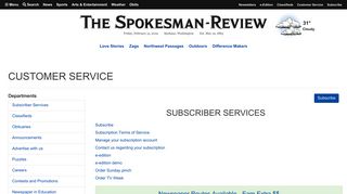 Customer Service | The Spokesman-Review