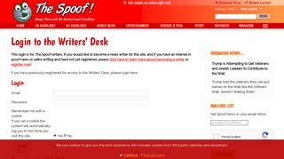 Satire writing - writer's login - The Spoof